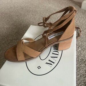 Steve Madden Brown Suede Block Heel Sandals
